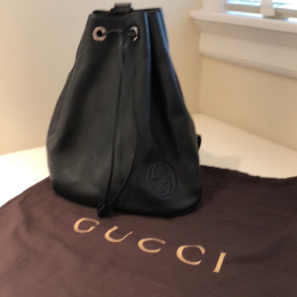GUCCI leather backpack or shoulder sling bag